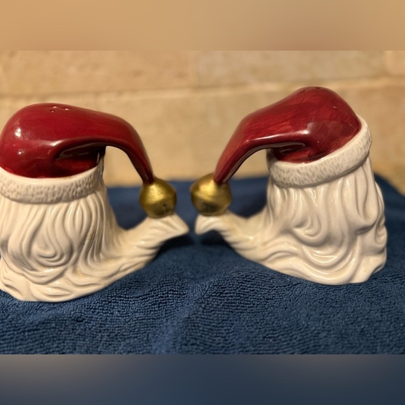 Fitz & Floyd Omnibus 1996 Vintage Christmas Santa Claus Salt Pepper Shakers l - Picture 2 of 3